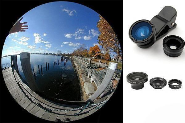 Линзы для телефона (объективы) 3 в 1 - FishEye, Super Wide, макро Selfie Cam Lens синие 00305 фото