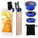 Линзы для телефона (объективы) 3 в 1 - FishEye, Super Wide, макро Selfie Cam Lens синие 00305 фото 1