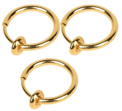 Пирсинг кольцо обманка для носа уха губы клипса колечко септум каффа (золото) 62289 фото